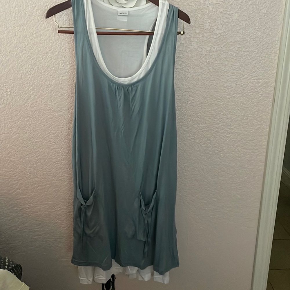 Lascana (VENUS) blue dress, 2 piece, white underneath